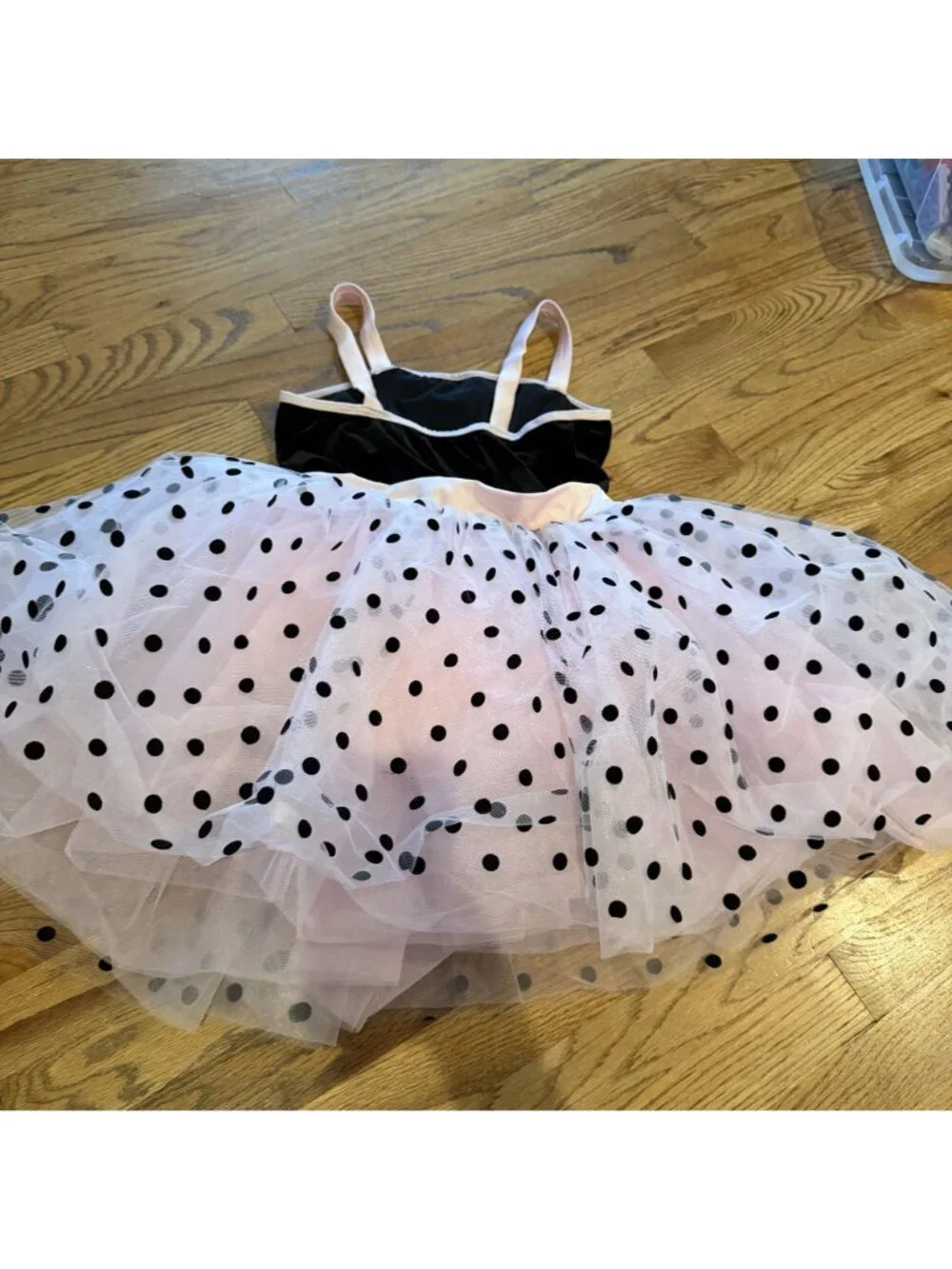REVOLUTION GIRLS BLACK PINK POLKA DOT COMPETITION DANCE COSTUME XXL CHILD TAP MU